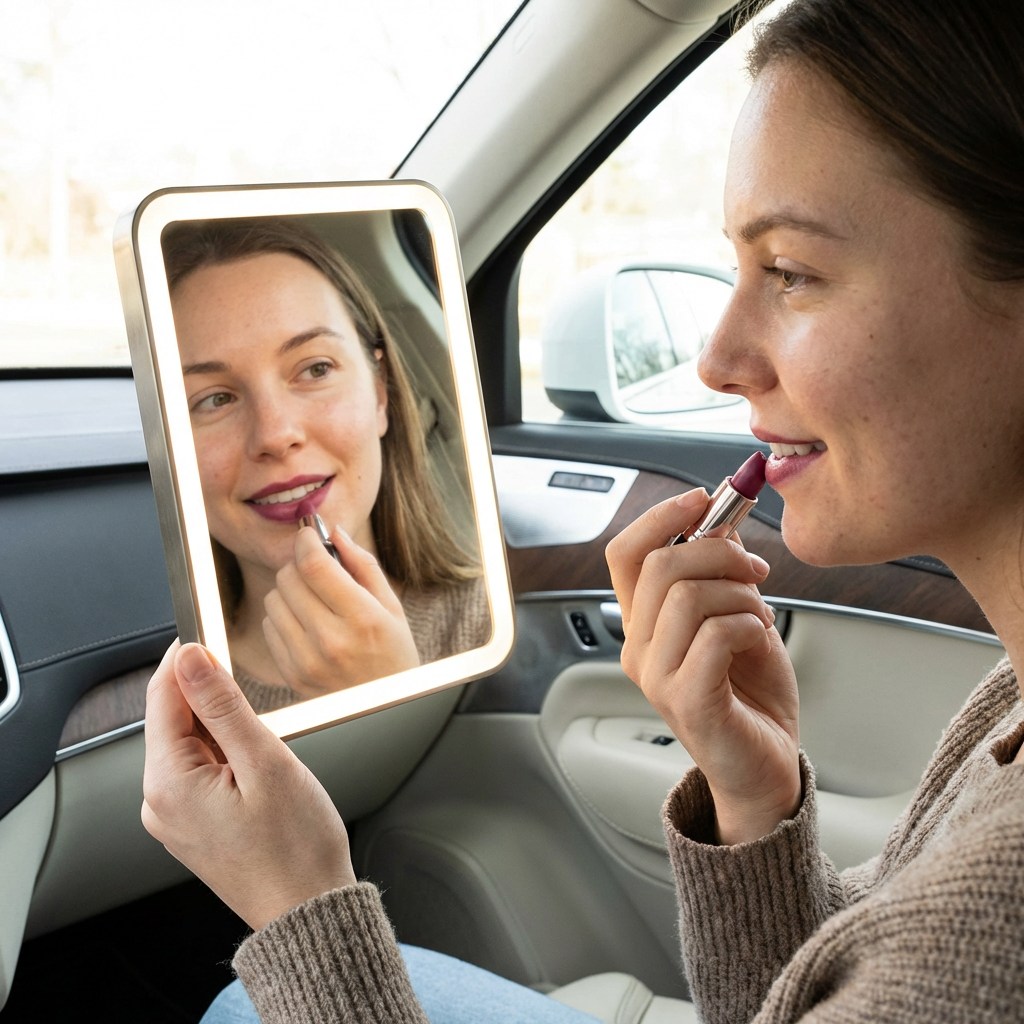 MirorAuto™ – Miroir de Maquillage LED Haute Définition pour Voiture